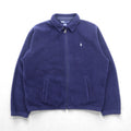Polo Ralph Lauren 90s Short Fleece Harrington Jacket XL Navy Chin Strap Small Pony Embroidery