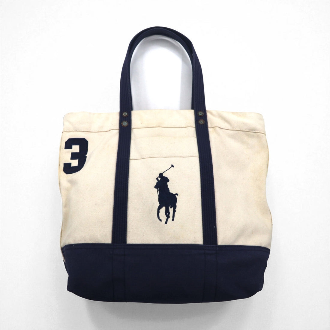 Polo Ralph Lauren ビッグポニー キャンバス トートバッグ 刺繡 ヴィンテージ加工 ナンバリング