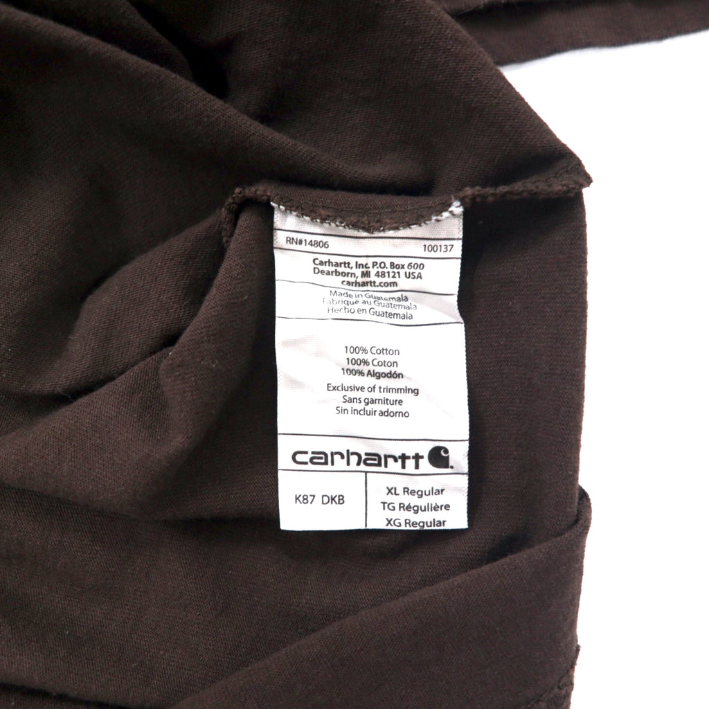 Carhartt Pocket T-Shirt Pocket T XL Brown Cotton ORIGINAL FIT
