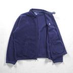 Polo Ralph Lauren 90s Short Fleece Harrington Jacket XL Navy Chin Strap Small Pony Embroidery