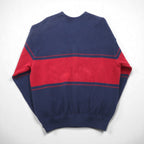 crepuscule Knit Cardigan, Pique, Medium, Navy, Border Moss Stitch V/N Cardigan, Oversized, Made in Japan, 2001-002