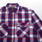 Wrangler TRAIL 90s Flannel Work Shirt, Medium, Blue, Check, Cotton