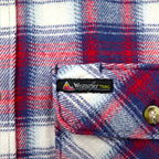 Wrangler TRAIL 90s Flannel Work Shirt, Medium, Blue, Check, Cotton
