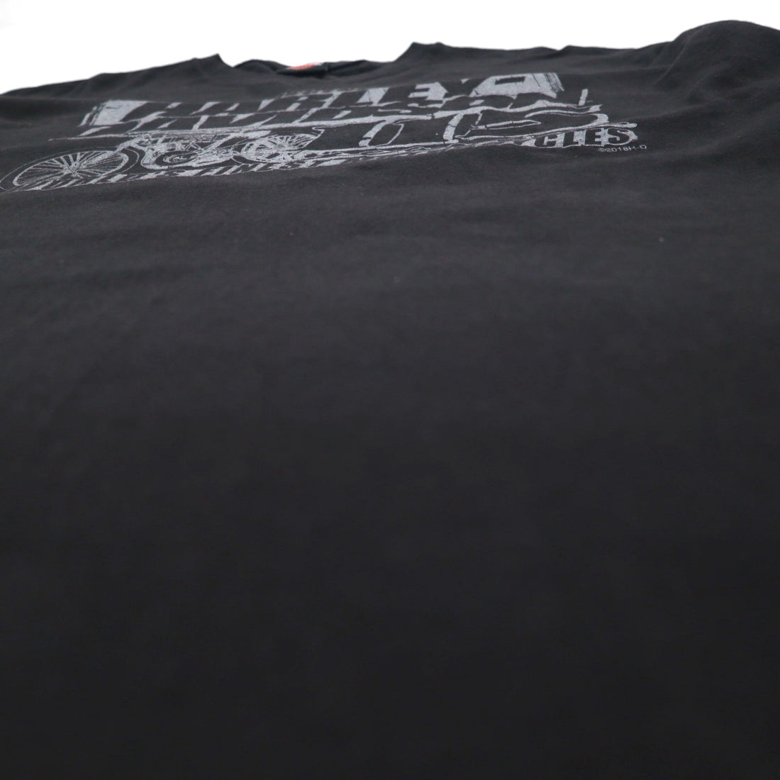 HARLEY DAVIDSON Double-sided Print V-neck T-shirt 2XL Black Bike WISCONSIN