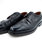 Churchill Wingtip Full Brogue Dress Shoes, Size 27.5cm, Black Grain Leather, 70084