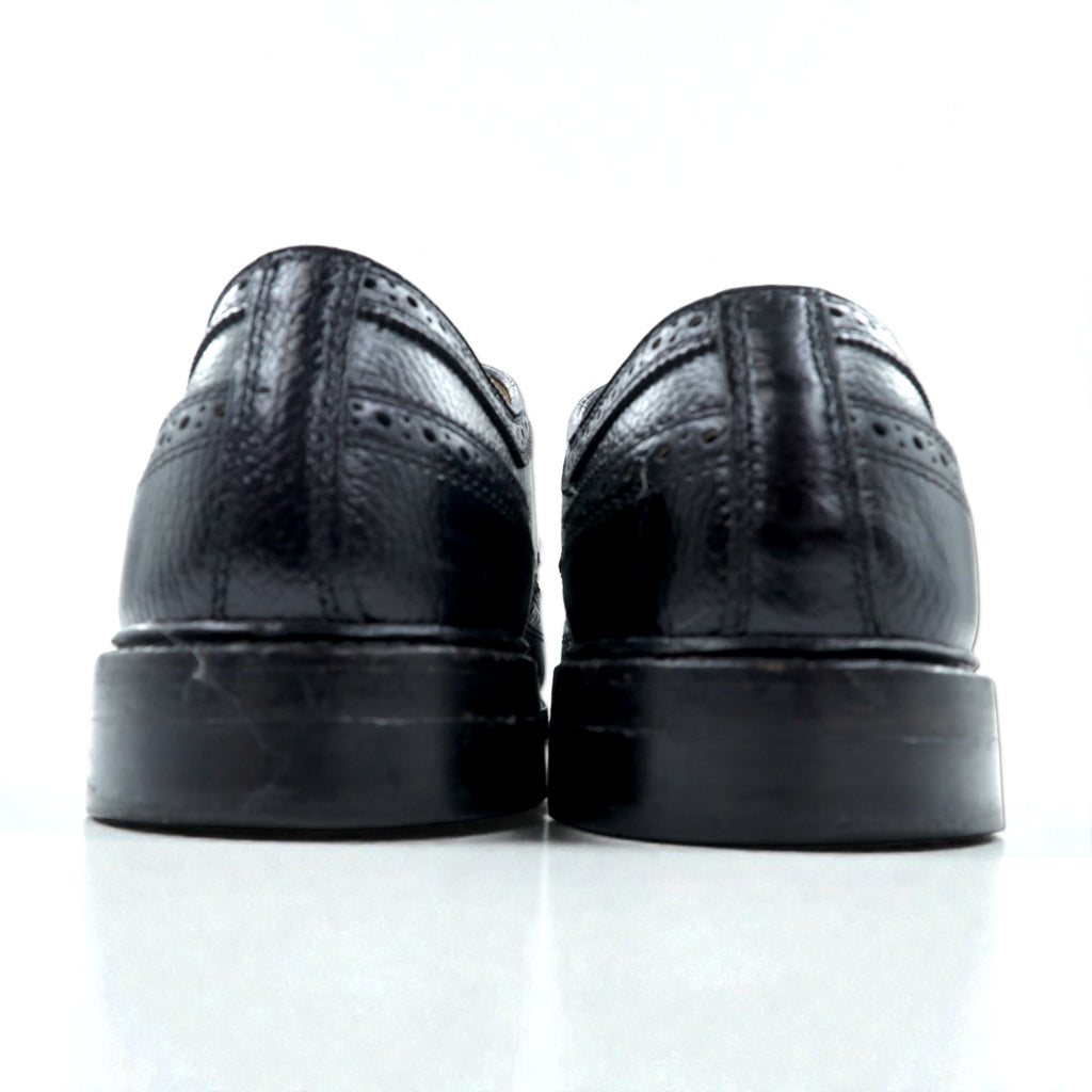 Churchill Wingtip Full Brogue Dress Shoes, Size 27.5cm, Black Grain Leather, 70084