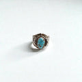 Vintage Native American Style Sterling Silver Turquoise Ring Split Shank Southwestern