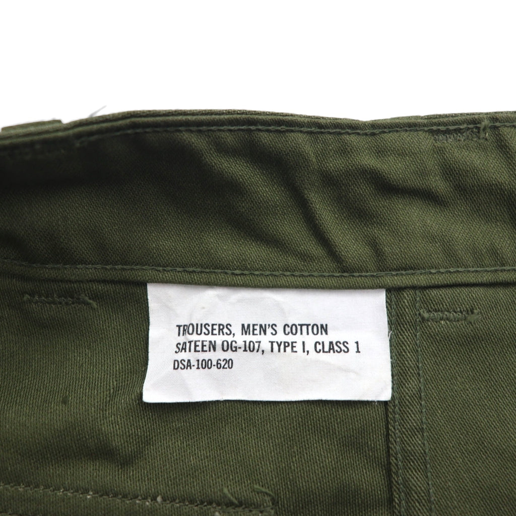 60s US ARMY Vintage Fatigue Trousers トラウザーズ ベイカーパンツ L カーキ SATEEN OG-107 TYPE1 CLASS1 平ボタン 8405-782-3173 ミリタリー 60年代 USA製