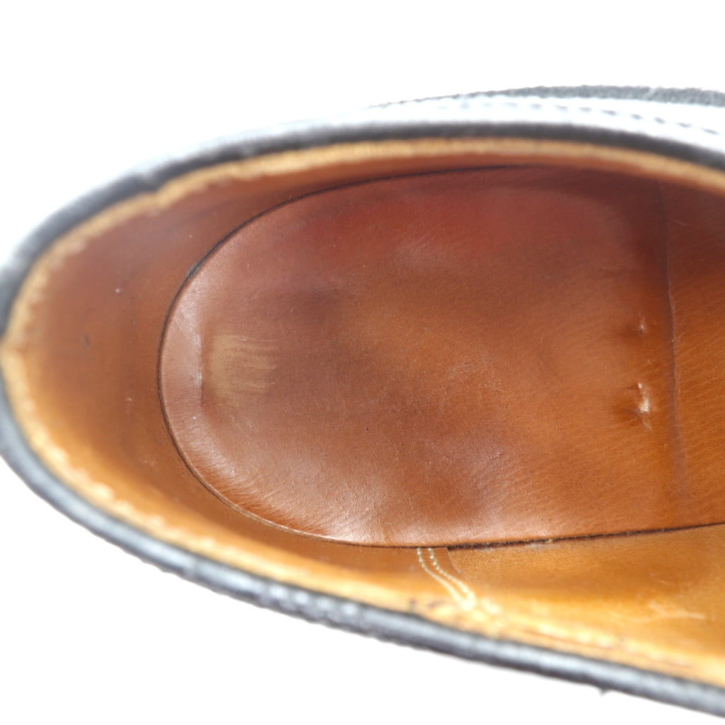 Churchill Wingtip Full Brogue Dress Shoes, Size 27.5cm, Black Grain Leather, 70084
