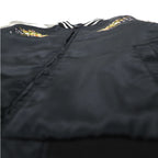 Kyoka Suigetsu Satin Sukajan M Black Quilted Liner Dragon Cherry Blossom Embroidery