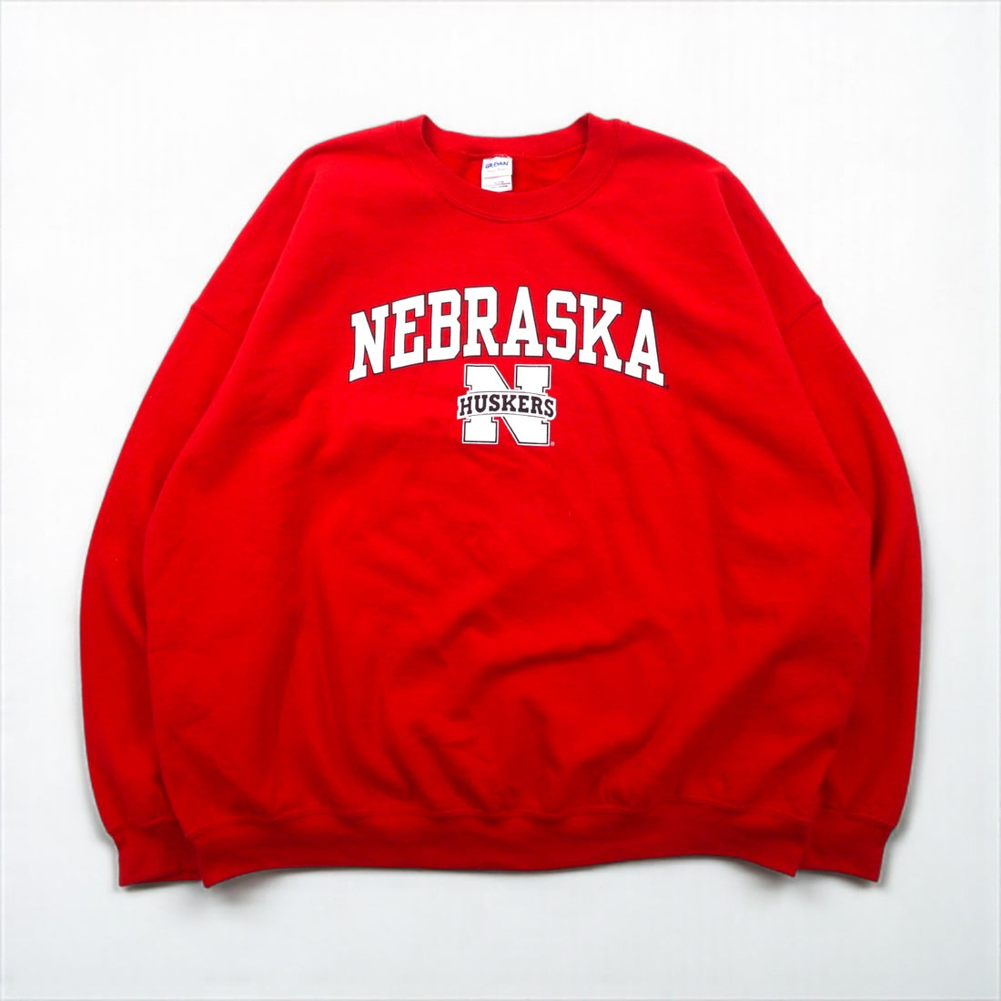 Vintage Collage Sweatshirt, GILDAN College Print, Red, XL, NEBRASKA
