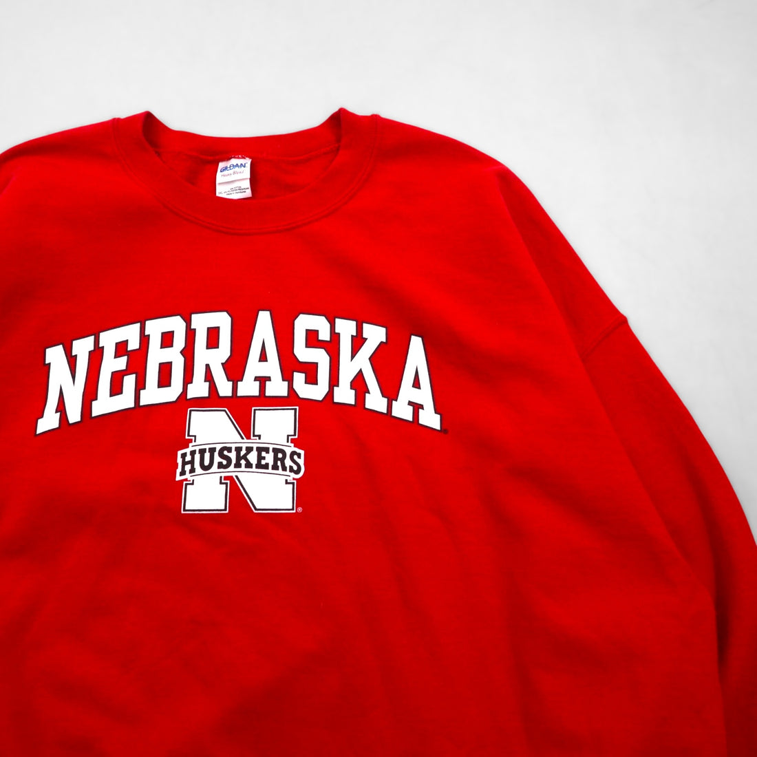 Vintage Collage Sweatshirt, GILDAN College Print, Red, XL, NEBRASKA