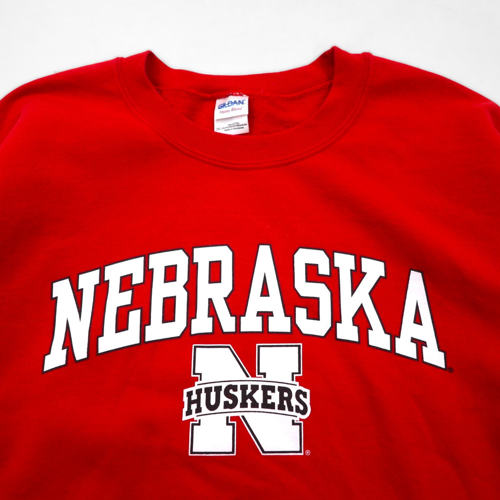 Vintage Collage Sweatshirt, GILDAN College Print, Red, XL, NEBRASKA