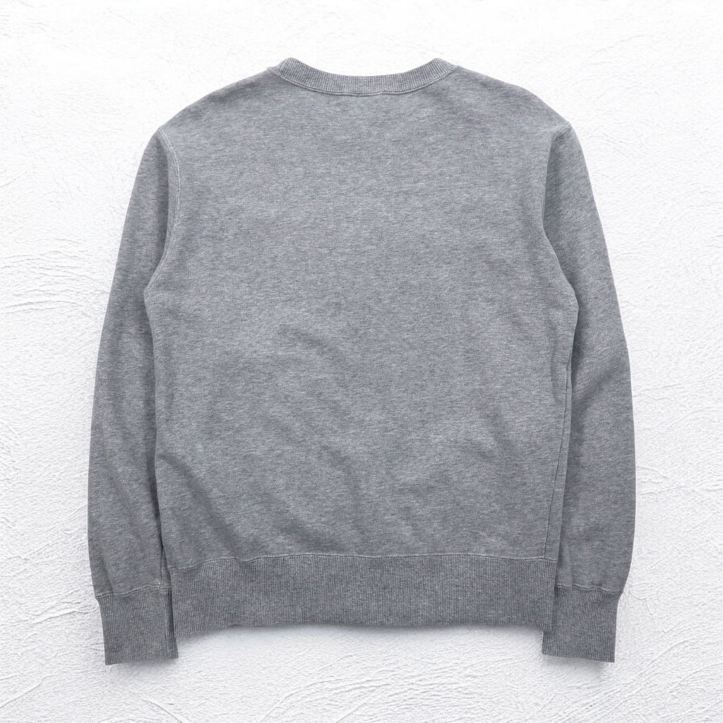 Champion Crew Neck Sweatshirt M Grey Cotton Logo Print C3-H004