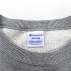 Champion Crew Neck Sweatshirt M Grey Cotton Logo Print C3-H004