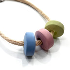 MM6 Maison Margiela ロープネックレス チョーカー 3連 ドーナツビーズ パステル マルチカラー S41UU0003 イタリア製