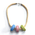 MM6 Maison Margiela ロープネックレス チョーカー 3連 ドーナツビーズ パステル マルチカラー S41UU0003 イタリア製
