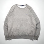 Polo Ralph Lauren 90年代 日本製 スウェット トレーナー L グレー コットン ダメージ加工