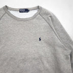 Polo Ralph Lauren 90年代 日本製 スウェット トレーナー L グレー コットン ダメージ加工