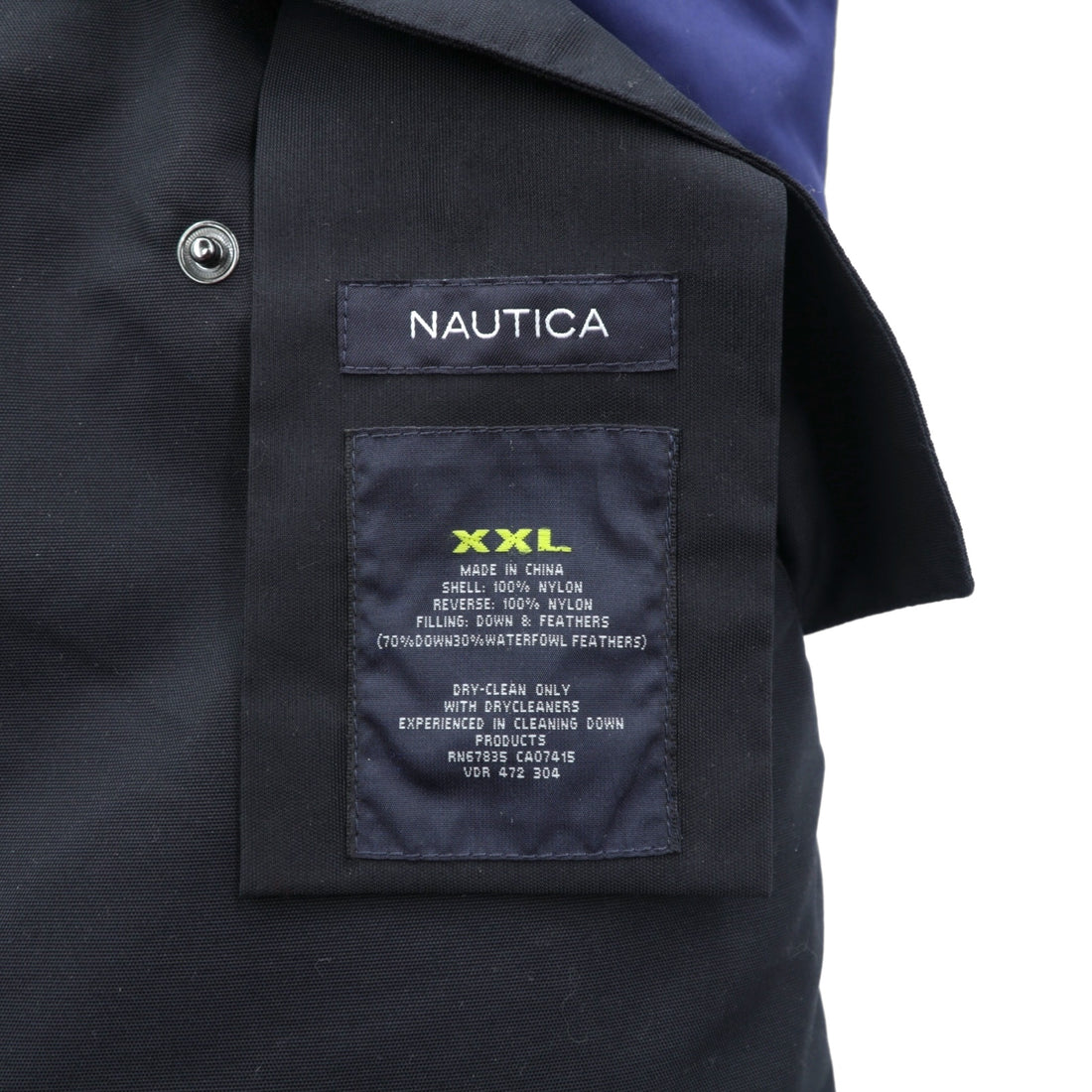 NAUTICA Reversible Volume Down Jacket 2XL Multicolor Drawcord Hood Storage