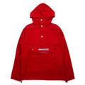 TOMMY Anorak Parka S Red Cotton Half Zip Drawstring Kangaroo Pocket