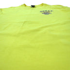 HARLEY DAVIDSON USA made logo print T-shirt L yellow cotton Hanes BEEFY-T