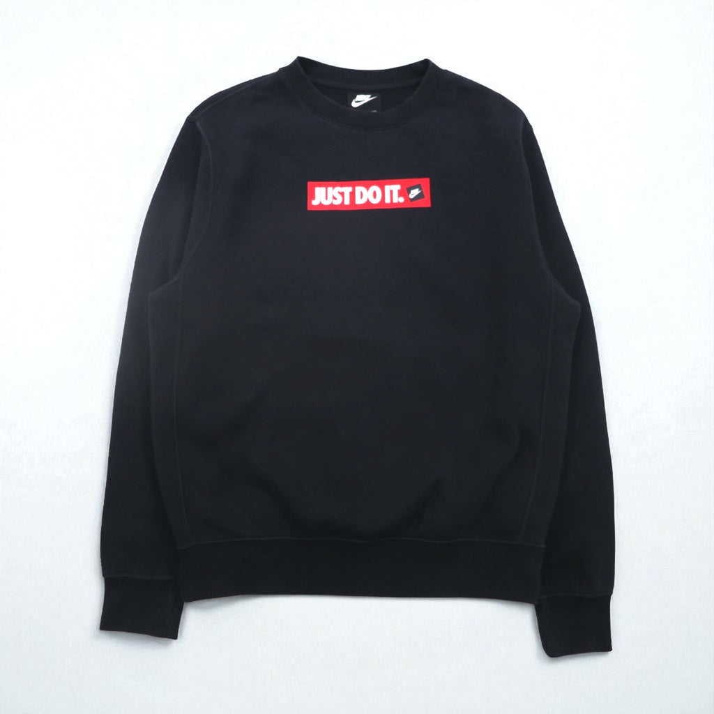 NIKE クルー フリース スウェット トレーナー S ブラック コットン JDI BSTR BV5090-010