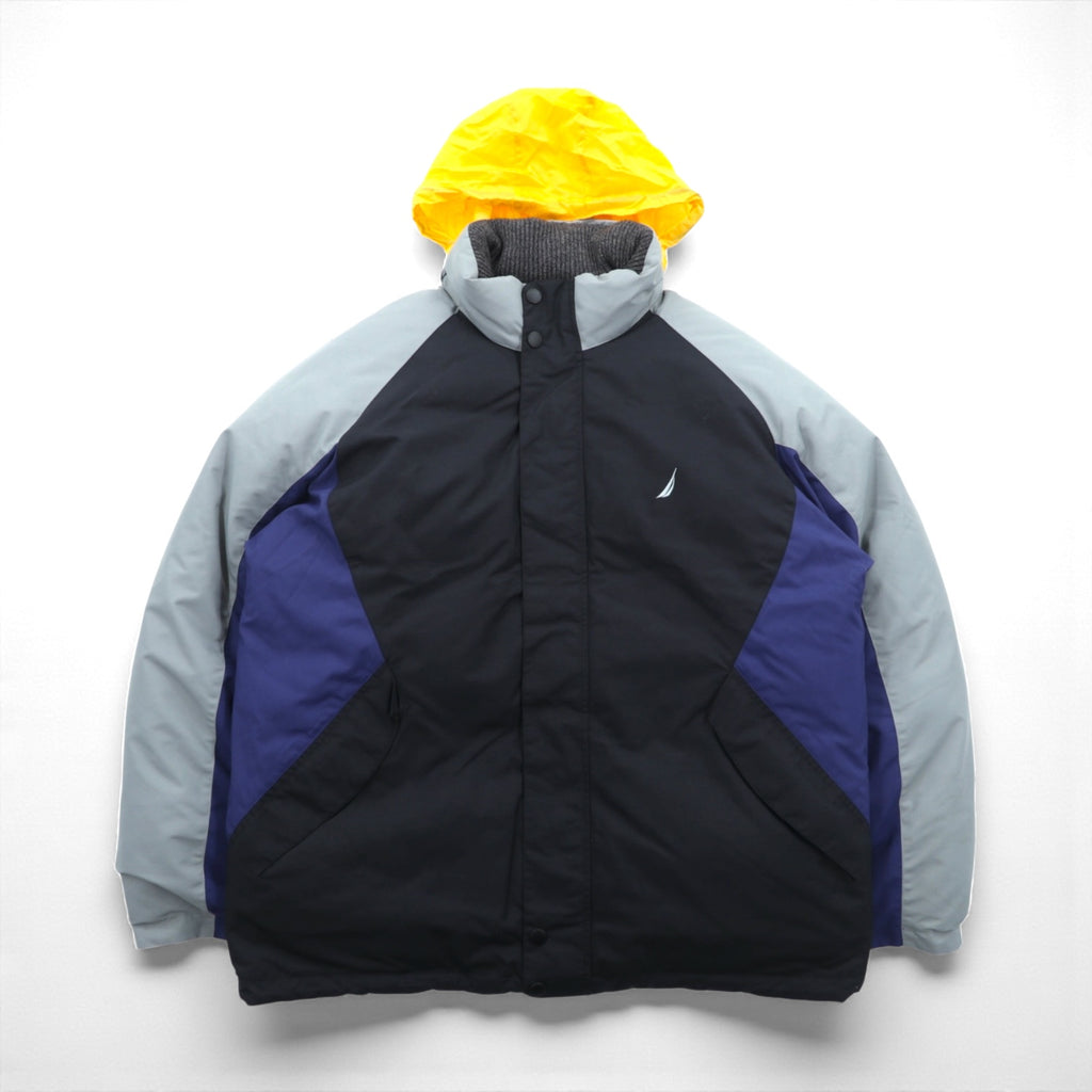 NAUTICA Reversible Volume Down Jacket 2XL Multicolor Drawcord Hood Storage