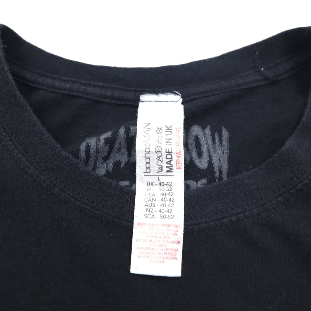 DEATH ROW RECORDS British hip hop label T-shirt L Black double-sided print