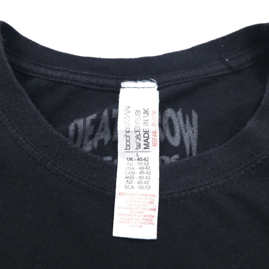 DEATH ROW RECORDS British hip hop label T-shirt L Black double-sided print