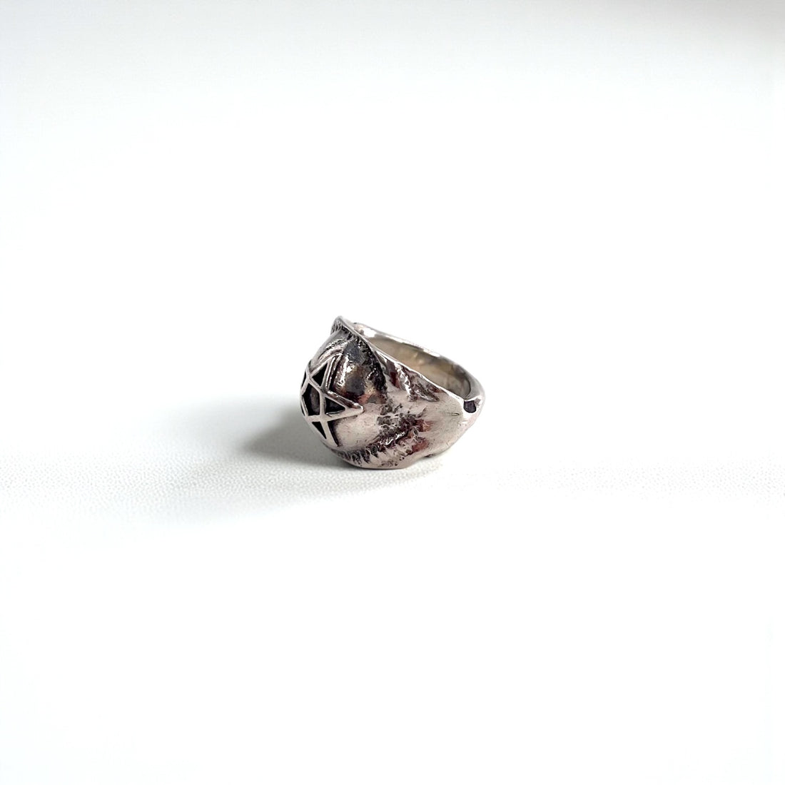 ALEX STREETER Pagan Ring (Early Model) Sterling 925 Pentagram (Five-Point Star) 