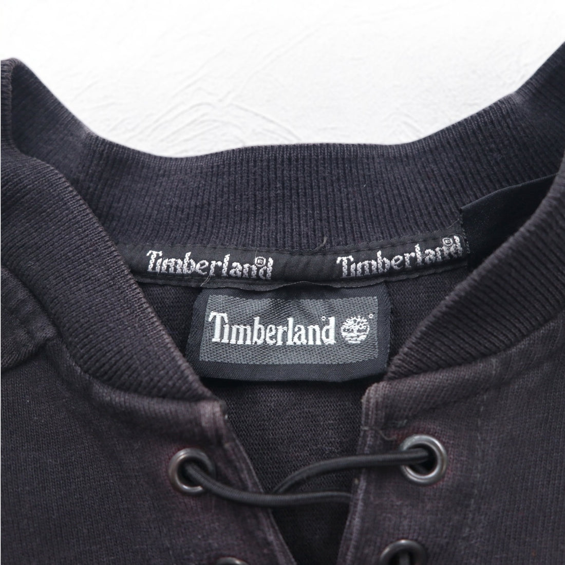 Timberland レースアップ スウェット XL ブラック コットン ロゴ刺繍