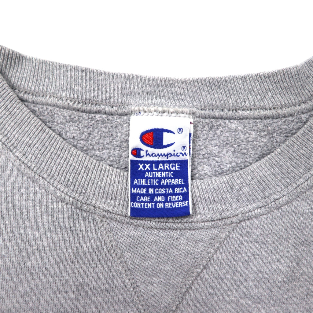 Champion 90s College Print Sweatshirt XXL Grey Cotton NCAA MICHIGAN Arch Logo Big Size Made in Costa Rica