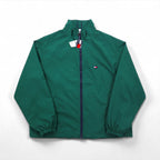 TOMMY HILFIGER 00年代 ジップアップ スポーツジャケット M グリーン 撥水 透湿 メッシュライナー ドローコード 未使用品