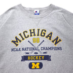 Champion 90s College Print Sweatshirt XXL Grey Cotton NCAA MICHIGAN Arch Logo Big Size Made in Costa Rica