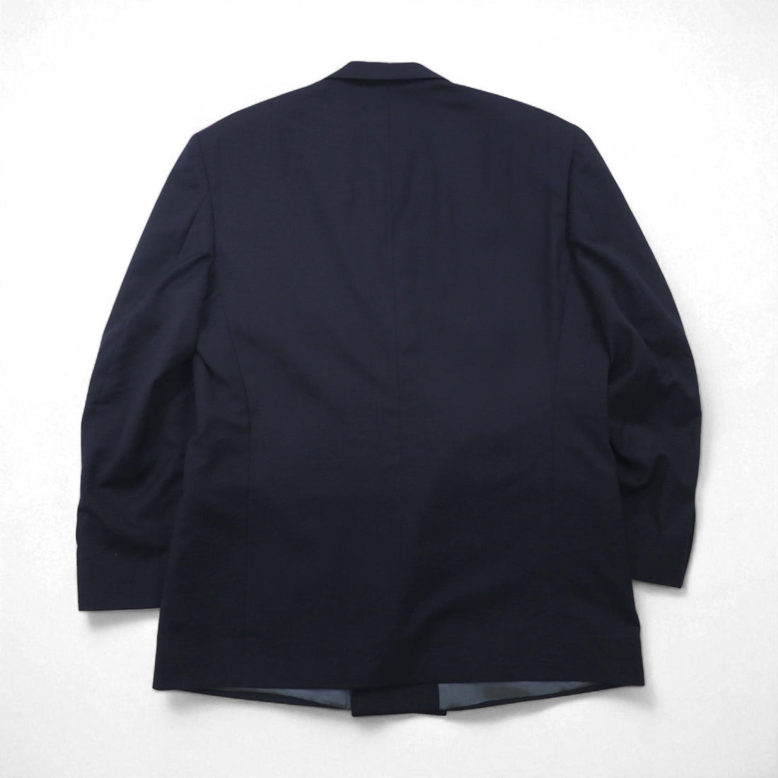 80s USA UNION MADE Vintage Blazer by NINO CERRUTI. 80s USA-made peak lapel double-breasted blazer, size L, gold buttons, Union Made ACTWU tag, navy blue.