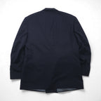 80s USA UNION MADE Vintage Blazer by NINO CERRUTI. 80s USA-made peak lapel double-breasted blazer, size L, gold buttons, Union Made ACTWU tag, navy blue.
