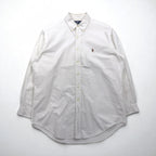 Ralph Lauren 90年代 オックスフォード ボタンダウンシャツ XL ホワイト YARMOUTH スモールポニー刺繡