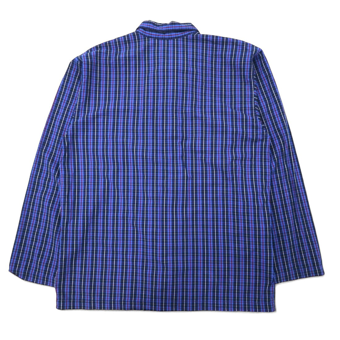 POLO RALPH LAUREN Box Pajama Shirt M Blue Check Cotton Small Pony Embroidery