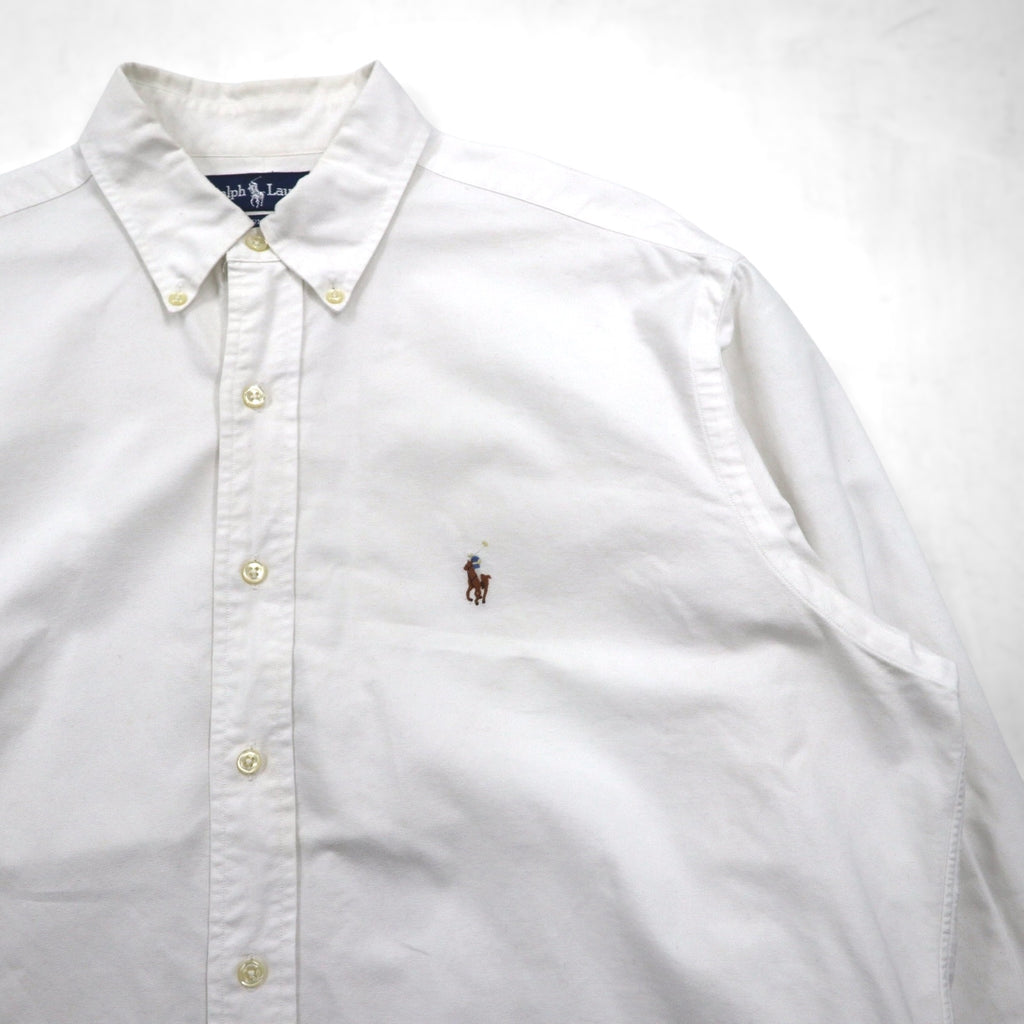 Ralph Lauren 90年代 オックスフォード ボタンダウンシャツ XL ホワイト YARMOUTH スモールポニー刺繡