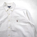 Ralph Lauren 90年代 オックスフォード ボタンダウンシャツ XL ホワイト YARMOUTH スモールポニー刺繡