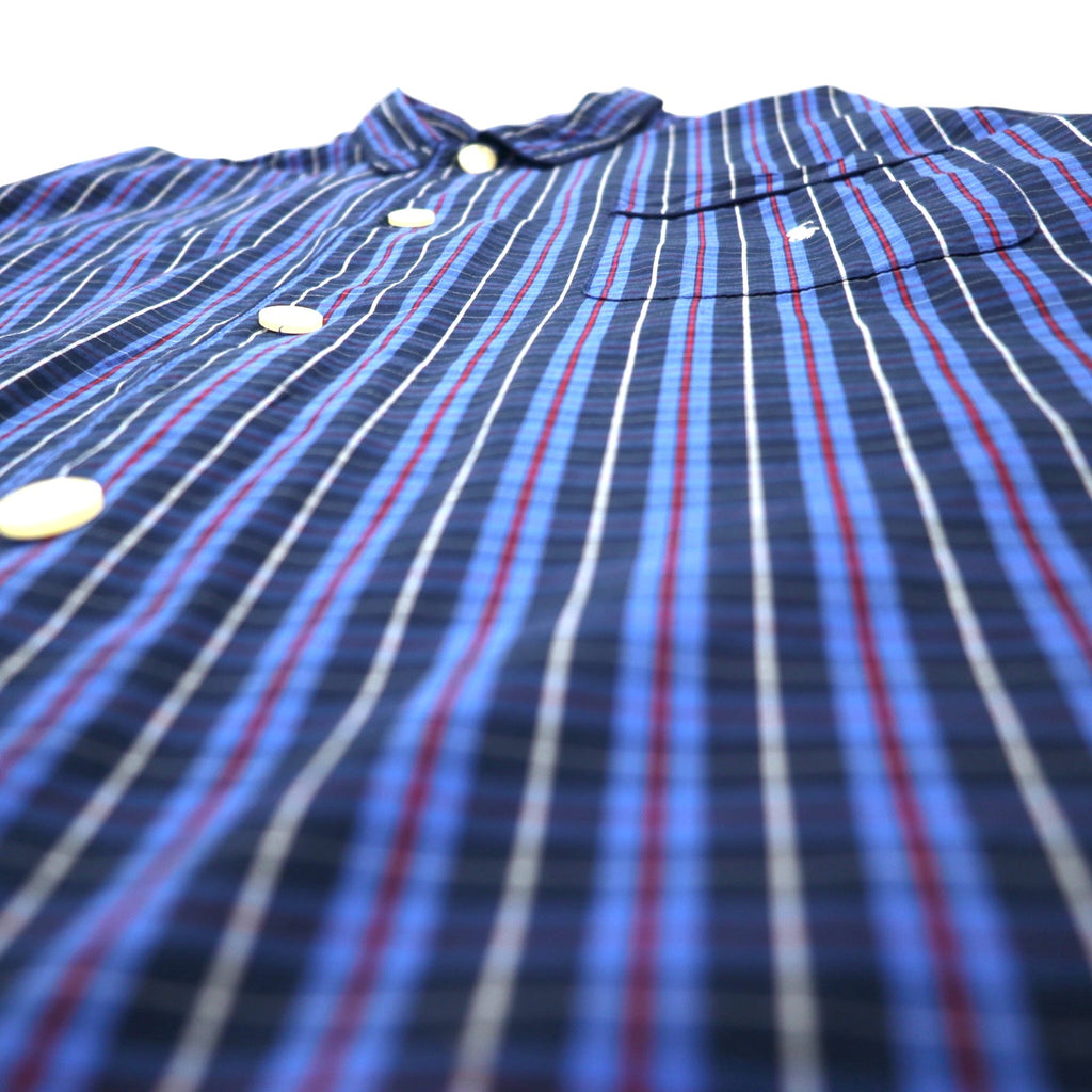 POLO RALPH LAUREN Box Pajama Shirt M Blue Check Cotton Small Pony Embroidery