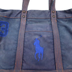 POLO RALPH LAUREN ヴィンテージ加工 トートバッグ ネイビー キャンバス ビッグポニー刺繍