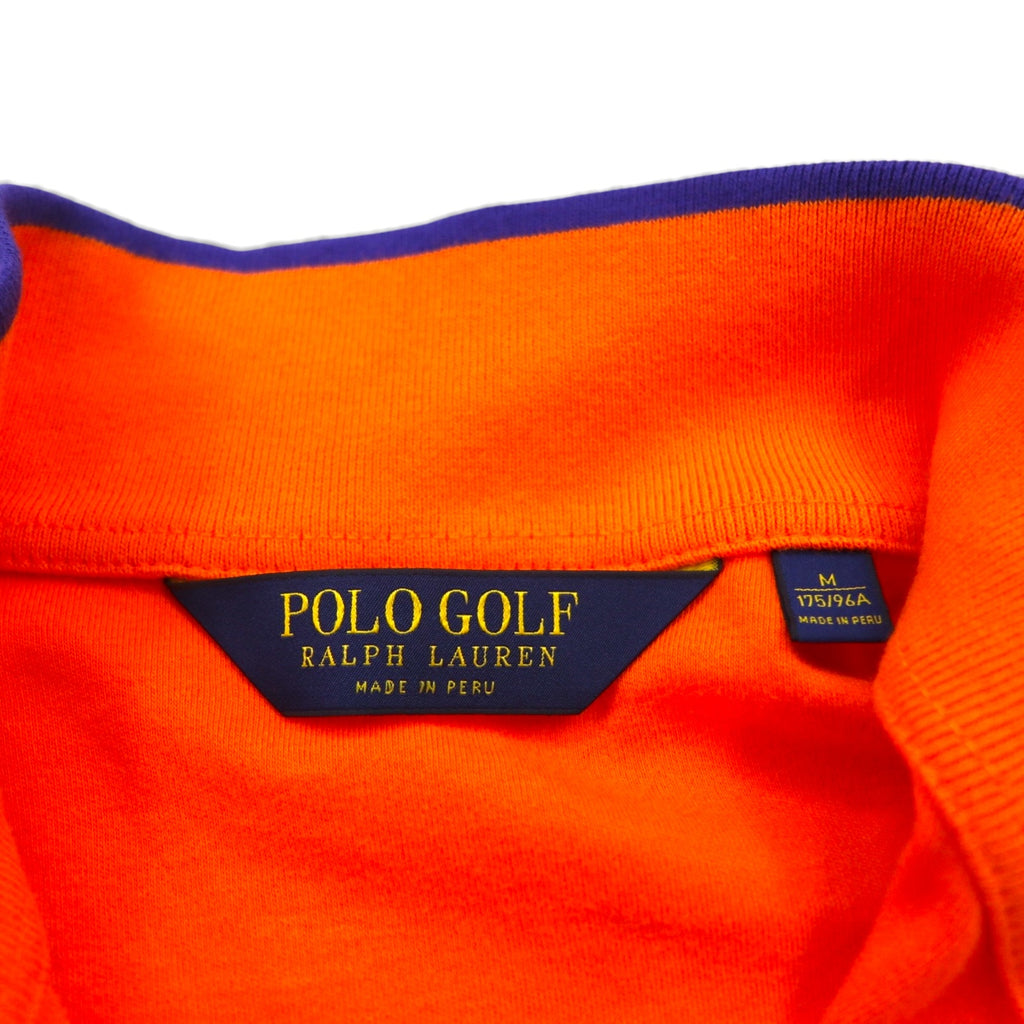 POLO GOLF RALPH LAUREN ハーフジップ スウェット トレーナー M オレンジ ポニー刺繍