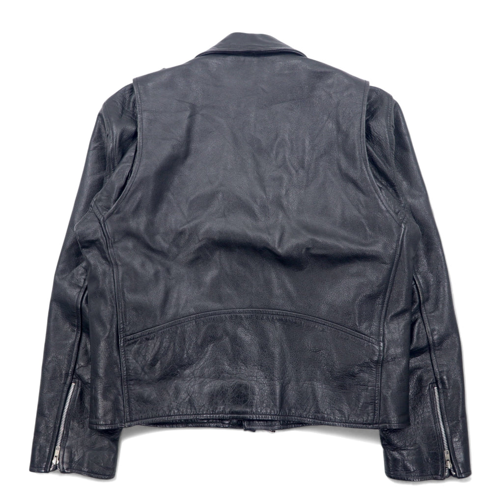 パキスタン製 90年代 パキジャン ダブルライダース レザージャケット XL ブラック GENUINE Leather レザー キルティングライナー