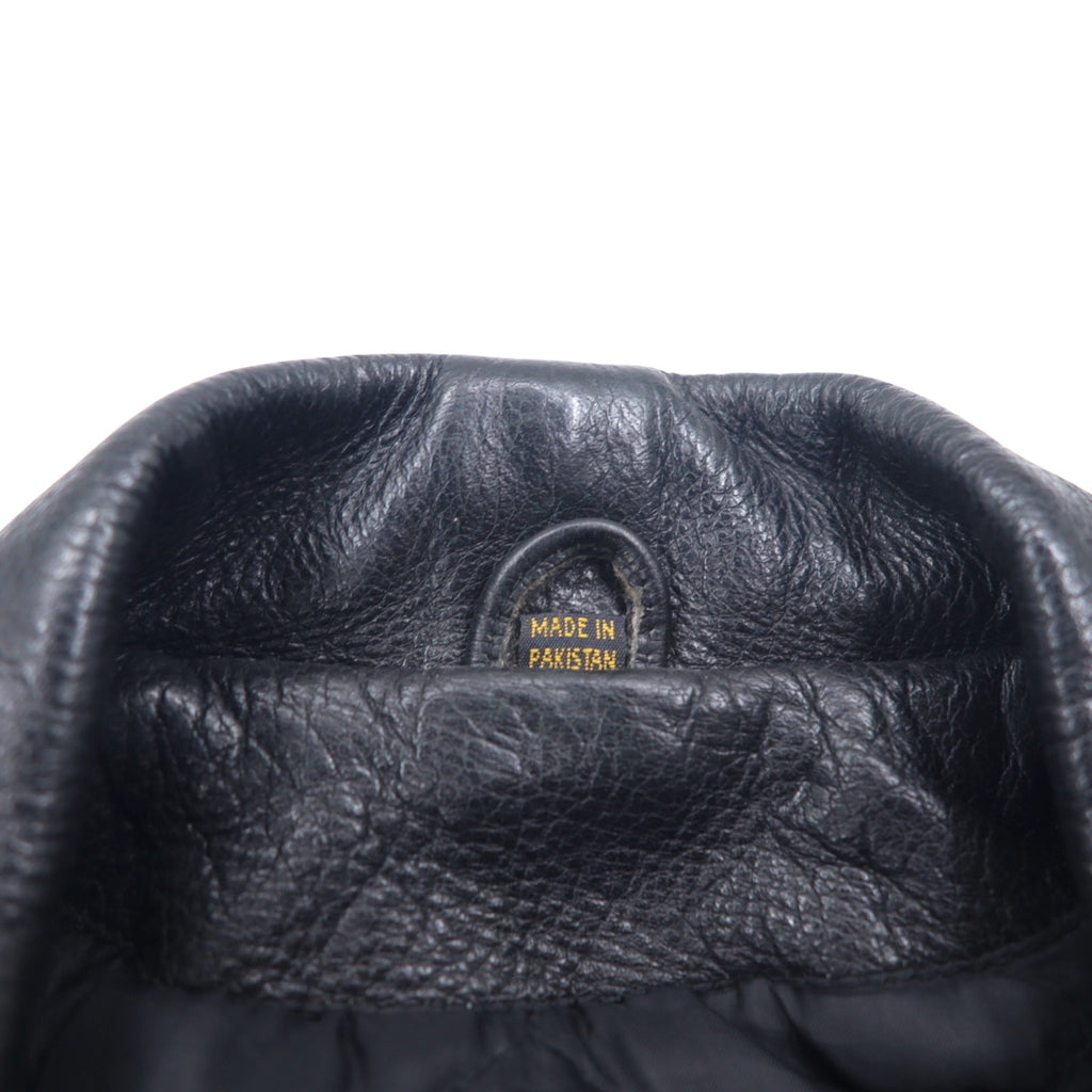 パキスタン製 90年代 パキジャン ダブルライダース レザージャケット XL ブラック GENUINE Leather レザー キルティングライナー
