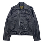 パキスタン製 90年代 パキジャン ダブルライダース レザージャケット XL ブラック GENUINE Leather レザー キルティングライナー