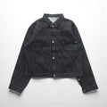 VINTAGE レプリカ 1st タイプ 大戦モデル デニムジャケット Gジャン XL ブラック 13.5OZ セルヴィッチ 赤耳 シンチバック プリーツ 月桂樹ボタン 復刻 未使用品