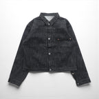 VINTAGE レプリカ 1st タイプ 大戦モデル デニムジャケット Gジャン XL ブラック 13.5OZ セルヴィッチ 赤耳 シンチバック プリーツ 月桂樹ボタン 復刻 未使用品