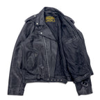 パキスタン製 90年代 パキジャン ダブルライダース レザージャケット XL ブラック GENUINE Leather レザー キルティングライナー